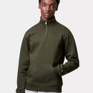 CARHARTT CHASE ZIP NECK SWEATSHIRT OLIVE/GOLD