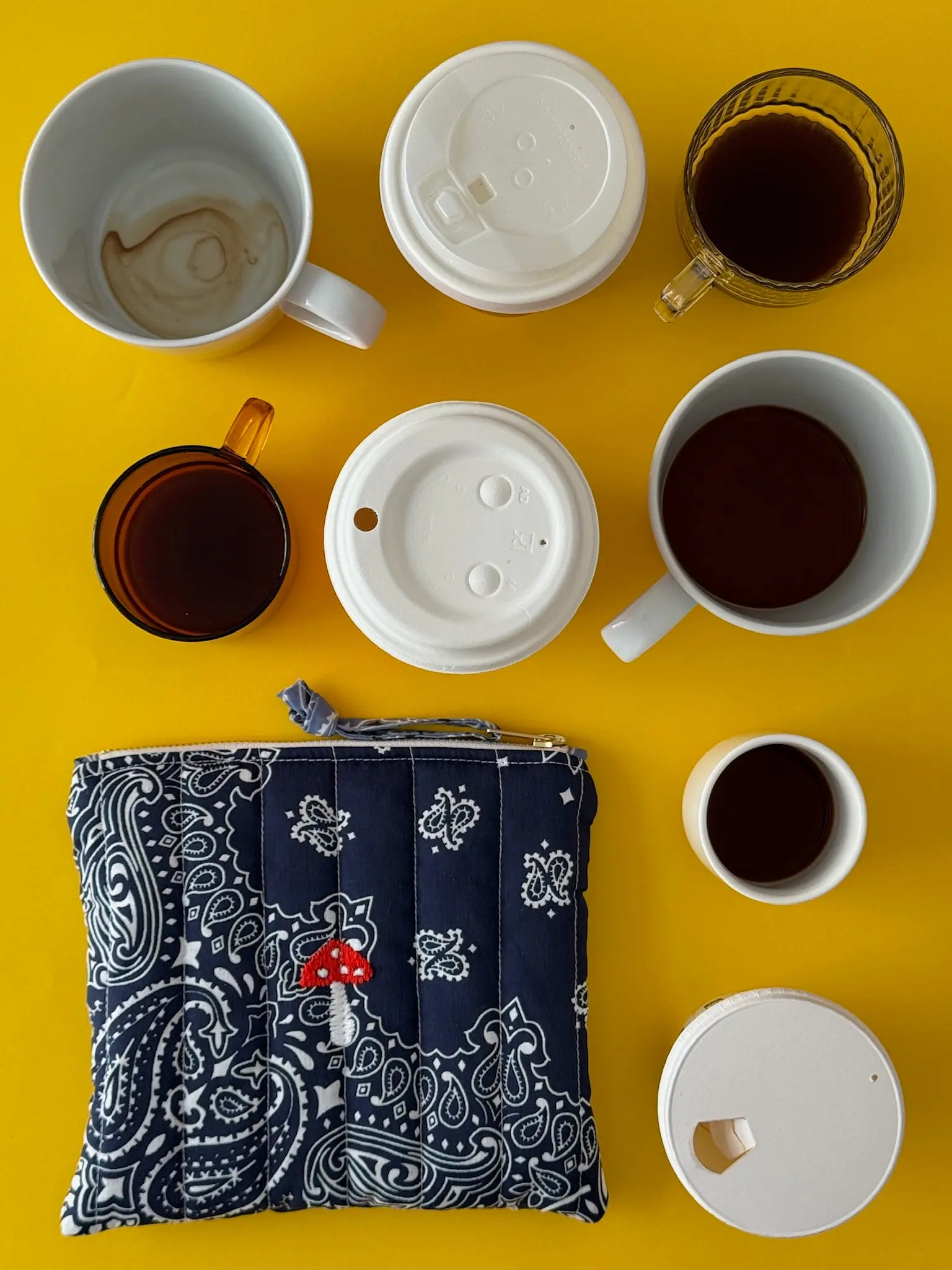 Mini Pochette Zippée Matelassée - CHAMPIGNON - Navy / Chambray – Image 4