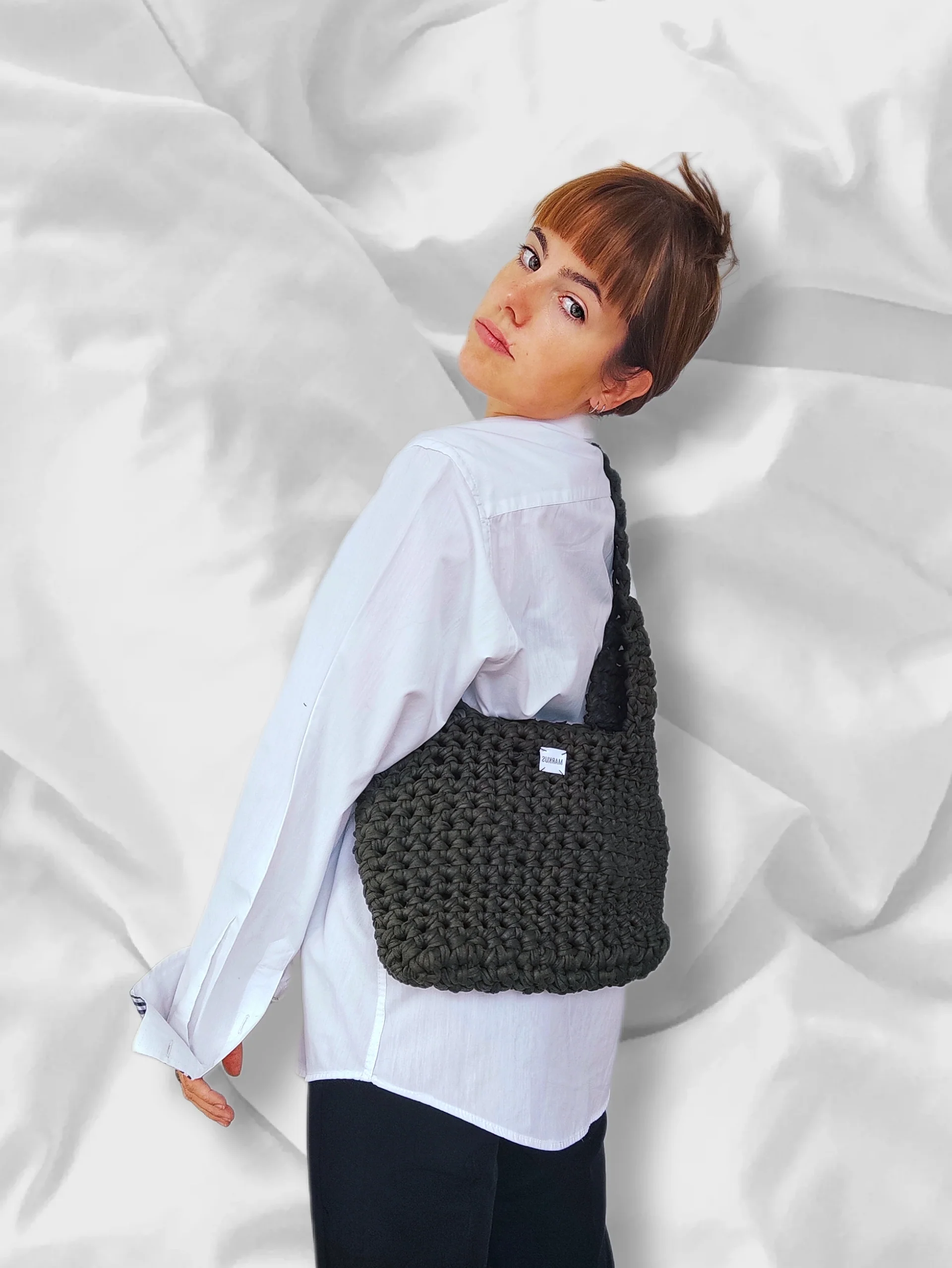 Kakikus - Sac bandoulière crocheté fils t-shirt recyclés