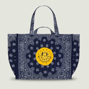Maxi Cabas Matelassé - HAPPY FACE - All Navy