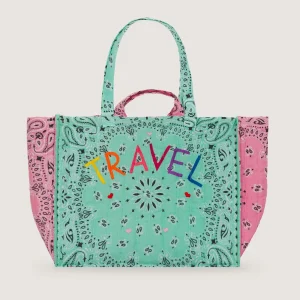 Maxi Cabas Matelassé - TRAVEL - Mint / Pale Pink
