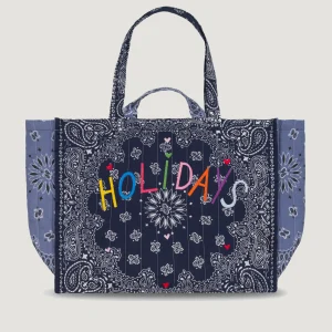 Maxi Cabas Matelassé - HOLIDAYS - Navy / Chambray