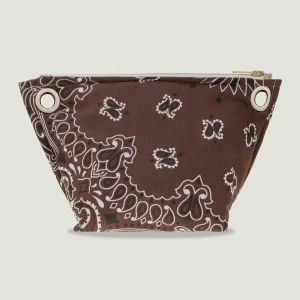 Mini Pochette Œillets - Marron / Beige