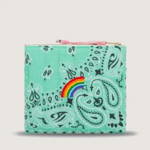Mini Pochette Zippée Matelassée - RAINBOW - Mint / Pale Pink