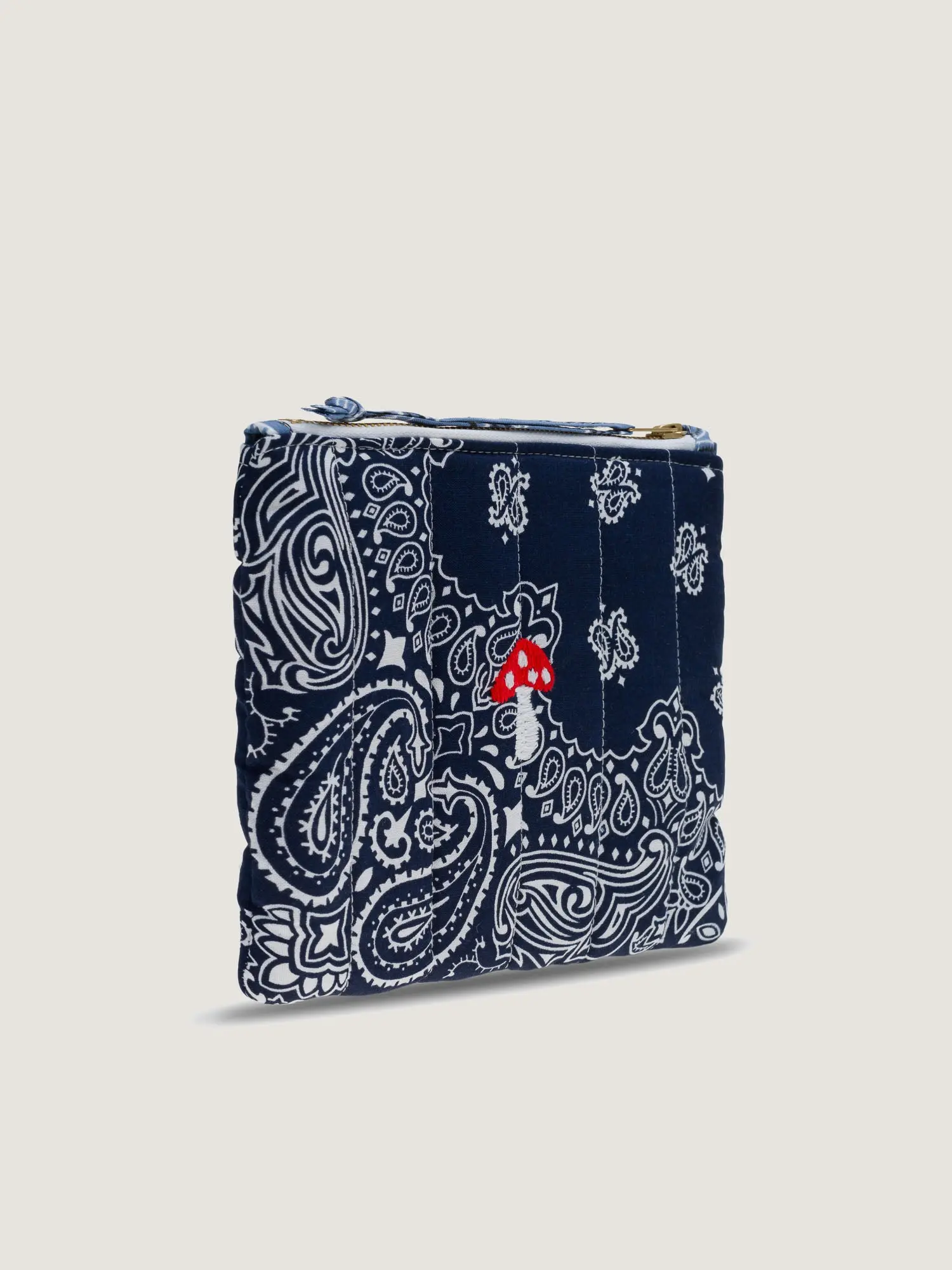 Mini Pochette Zippée Matelassée - CHAMPIGNON - Navy / Chambray – Image 2