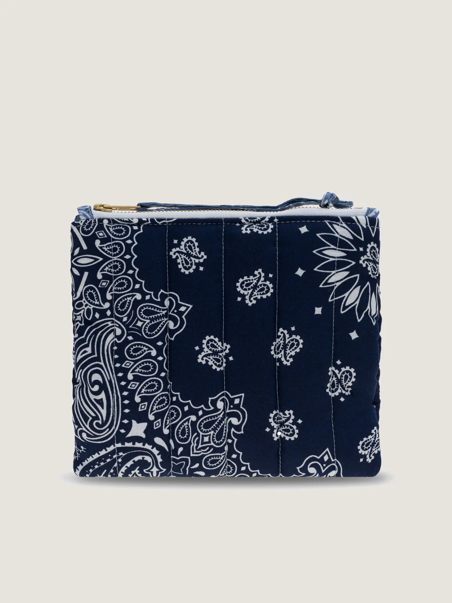 Mini Pochette Zippée Matelassée - CHAMPIGNON - Navy / Chambray – Image 3