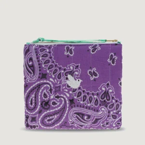 Mini Pochette Zippée Matelassée - COLOMBE - Lilas / Mint
