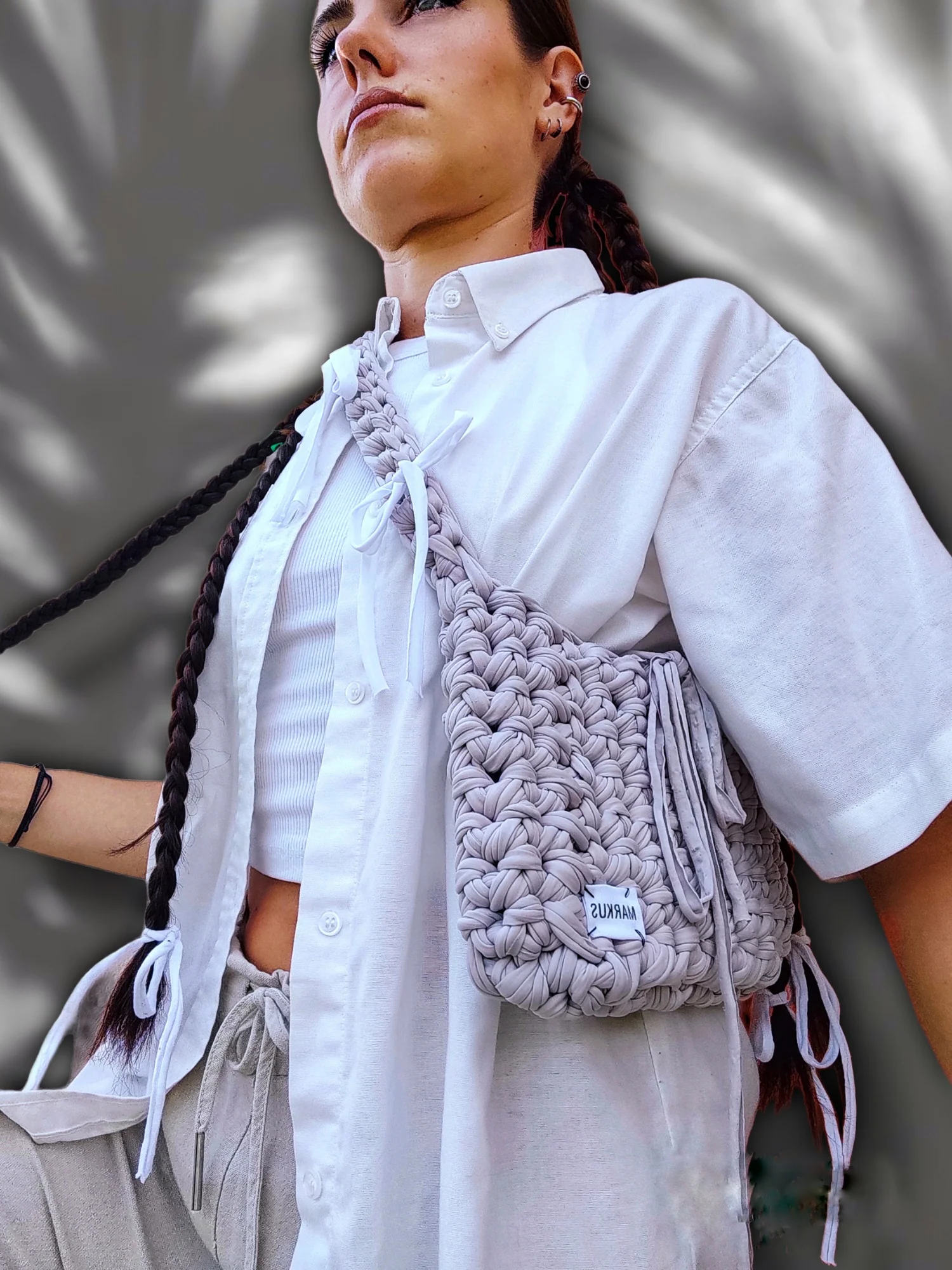 Nudy Bag - Sac bandoulière en crochet fils recyclés – Image 4