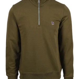 PAUL SMITH REG FIT HALF ZIP SWEATSHIRT SAGE