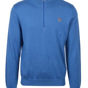 PAUL SMITH ZIP NECK SWEATER BLUE