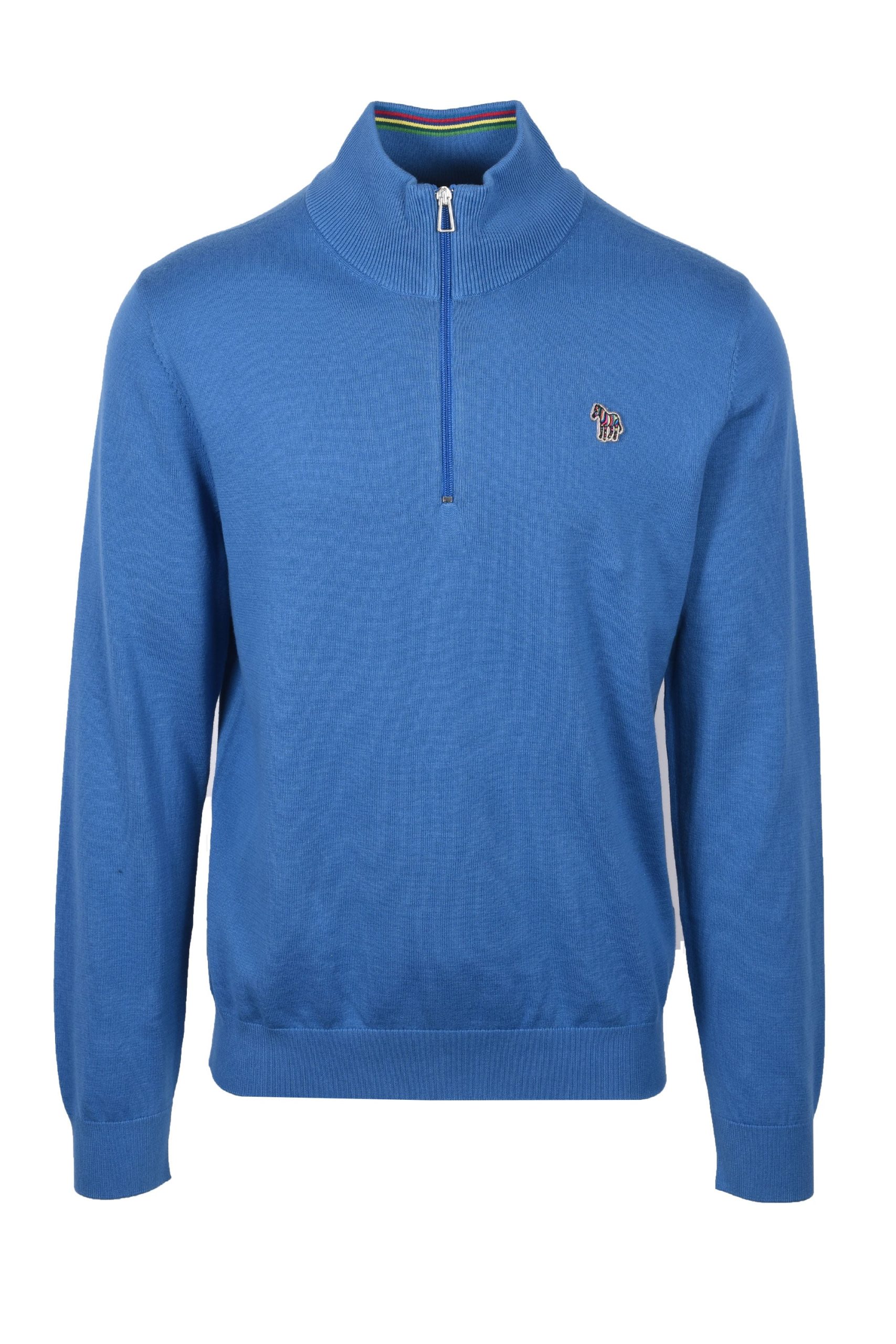 PAUL SMITH ZIP NECK SWEATER BLUE