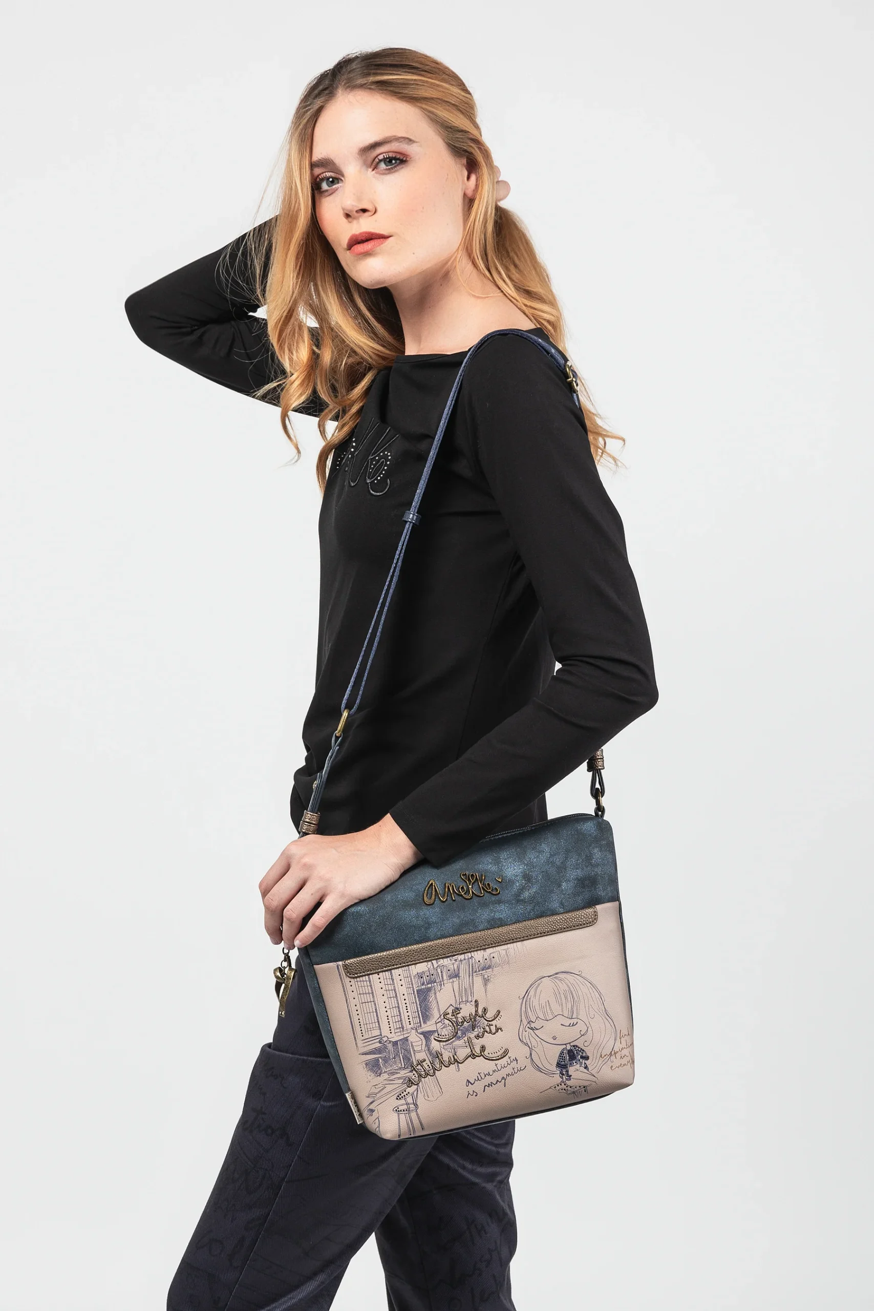 Sac bandoulière avec poche devant grand Studio – Image 3