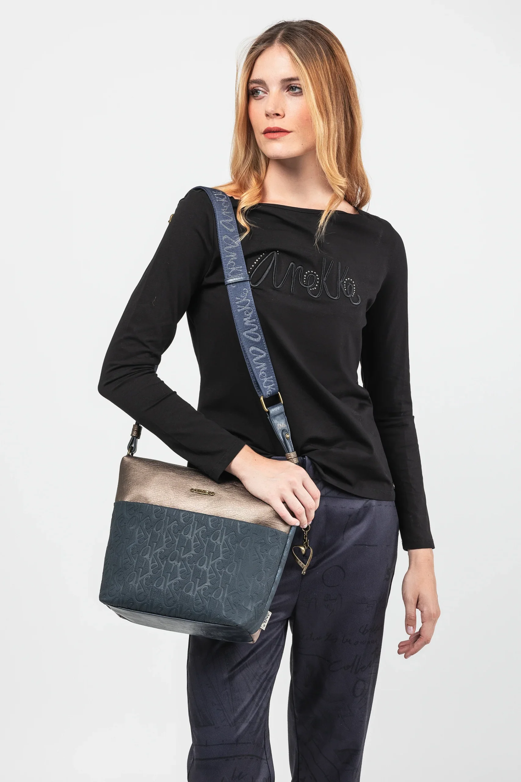 Sac bandoulière avec poche devant grand Studio