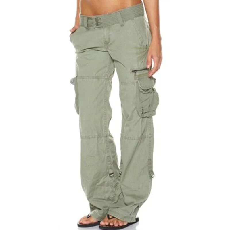 Pantalon cargo femme coupe large avec poches utilitaires – Image 3