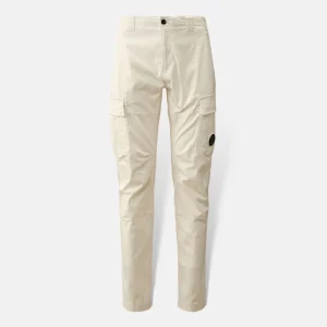 Pantalon cargo - satin stretch - Blanc