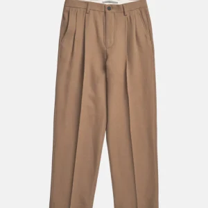 Pantalon Benn large plissé - marron
