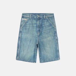 Short denim utilitaire - bleu