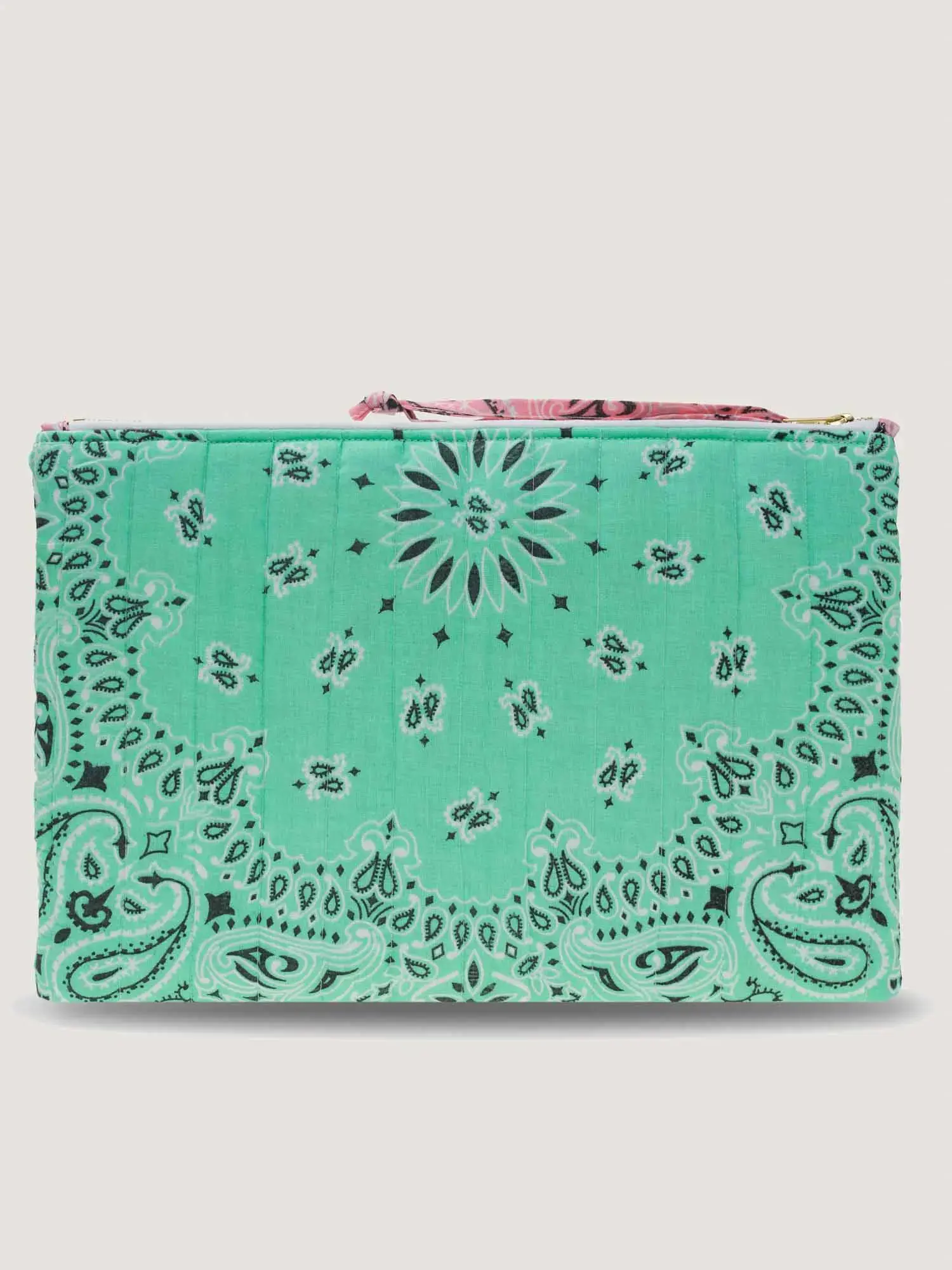 Pochette Matelassée Ordinateur - RAINBOW - Mint / Pale Pink – Image 4