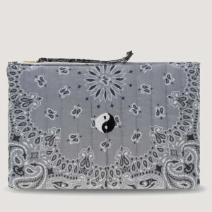 Pochette Matelassée Ordinateur - YIN & YANG - Pale Grey / Dark Grey