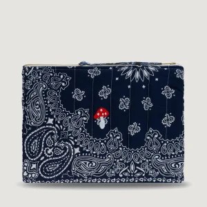 Pochette Zippée Matelassée - CHAMPIGNON - Navy / Chambray