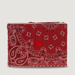Pochette Zippée Matelassée - COEUR - Vintage Red / Real Red