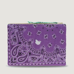 Pochette Zippée Matelassée - COLOMBE - Lilas / Mint