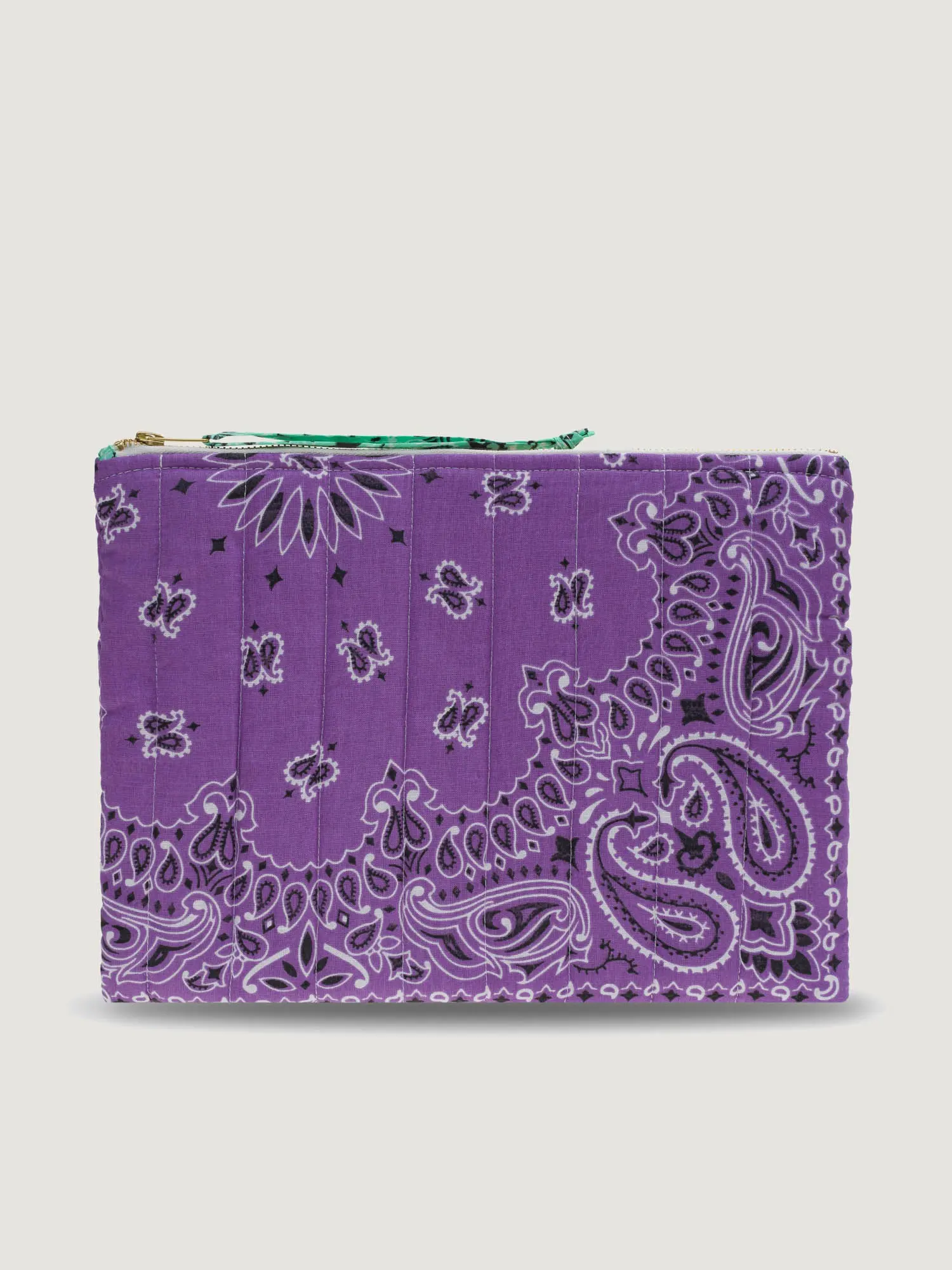 Pochette Zippée Matelassée - COLOMBE - Lilas / Mint – Image 3