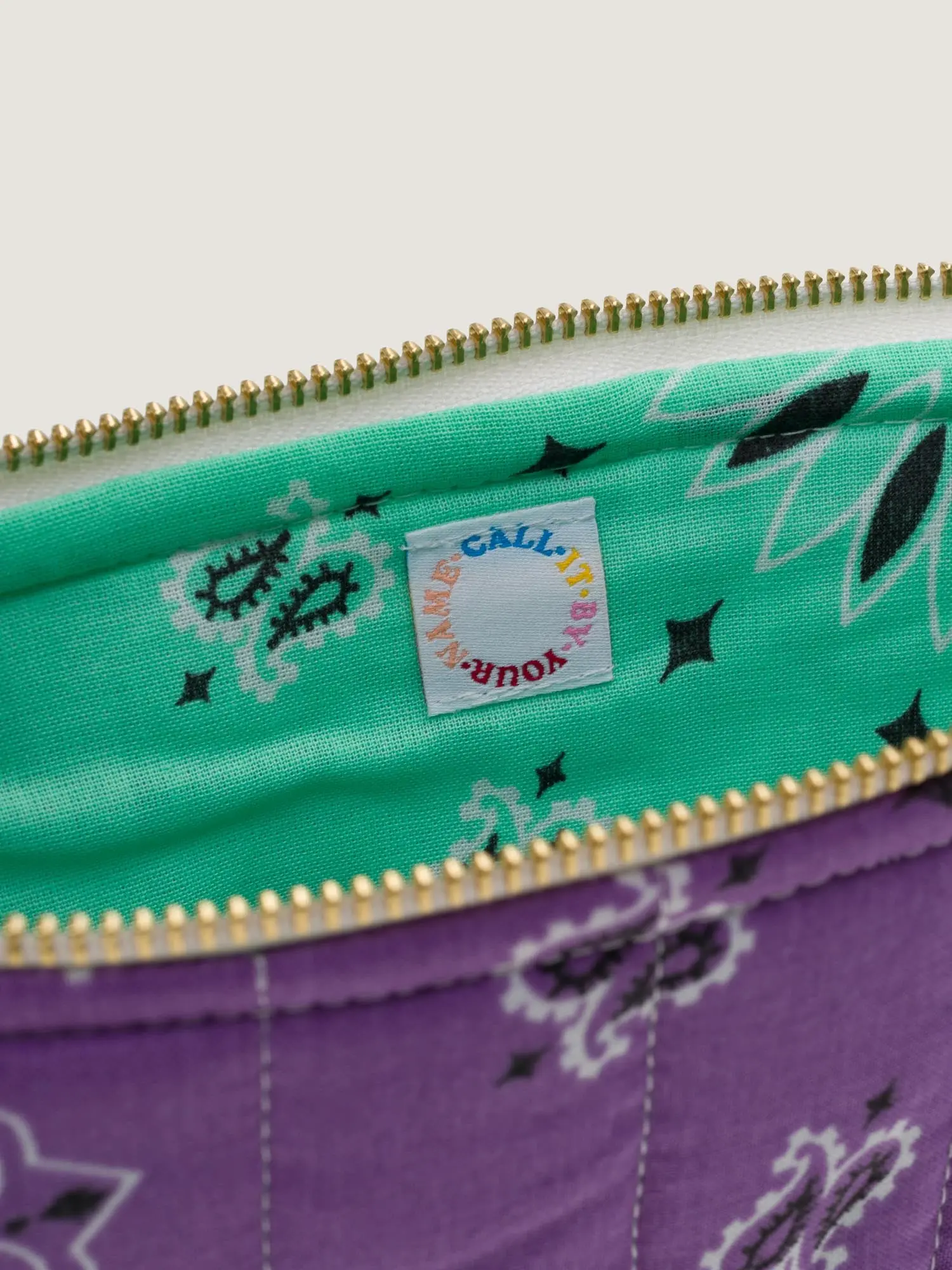 Pochette Zippée Matelassée - COLOMBE - Lilas / Mint – Image 4