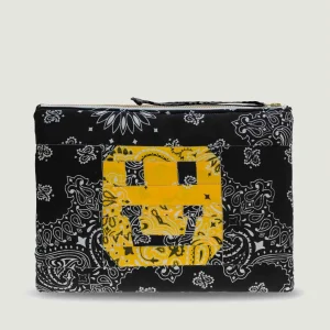 Pochette Patchwork - HAPPY FACE - All Black