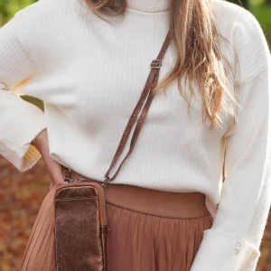 Pochette à téléphone rouille brillante