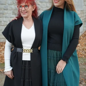 -40% Long gilet sans manche