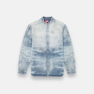 Chemise Denim Nid d’Abeille Vieilli - bleu