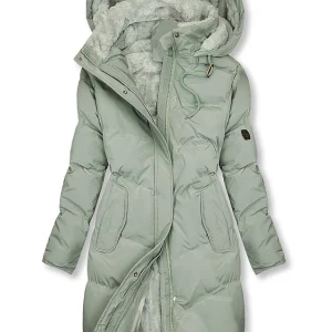 Manteau d’hiver long pour femme avec doublure chaude et capuche