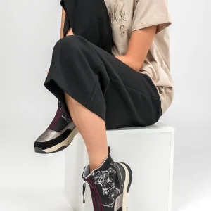 Baskets montantes noir métallique