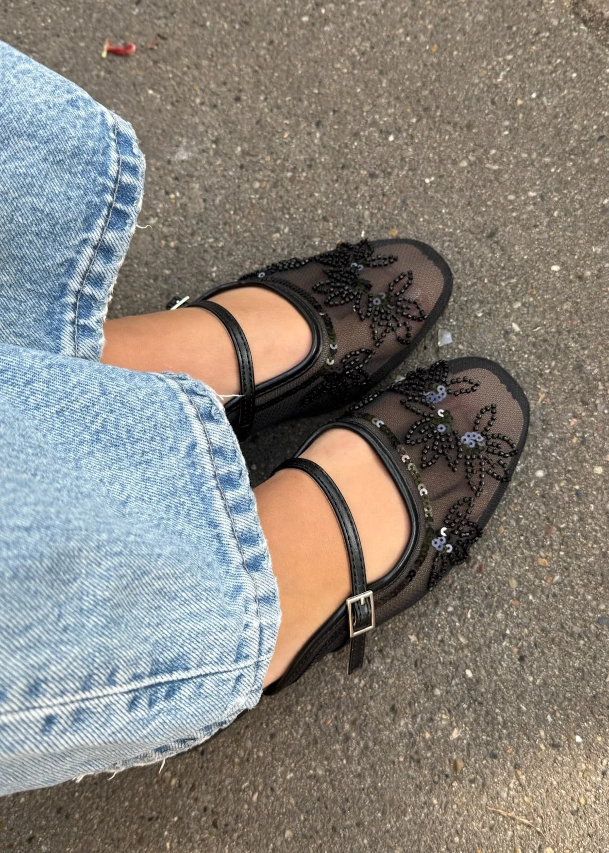 Babouche plates matière résille strassé – Image 4