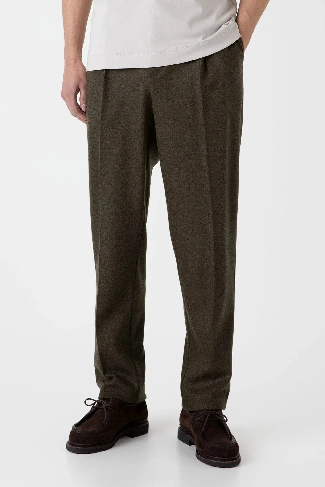 Pantalon Sunspel - Pantalon à pli en laine bouillie – Image 2