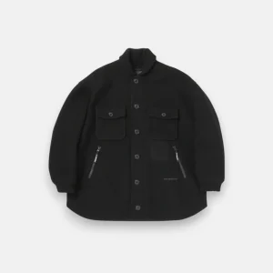 Veste en laine shaggy –  noir