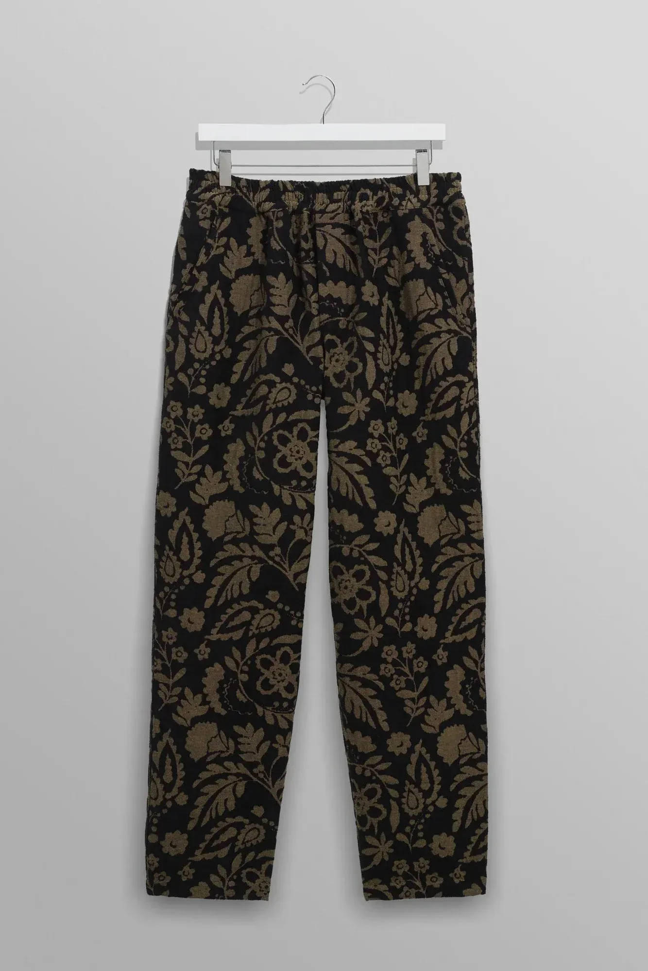 WAX LONDON - Tyne Black And Khaki Chenille Jacquard Trousers