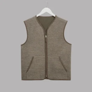 WAX LONDON - Paragon - Natural Reversible Nylon And Wool Gilet